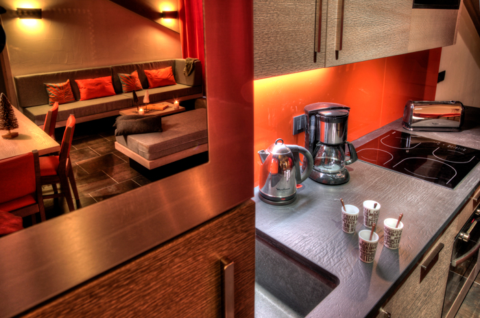 Kitchen, self-catering apartment, Montana Plein Sud Val Thorens
