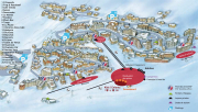 Val Thorens bars, resort map showing the location of the bars in Val Thorens