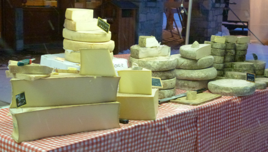 Cheese stall, Val Thorens market