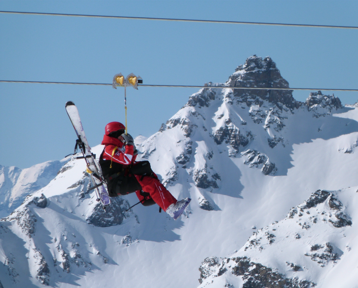 Zip wire la Tyrolienne, Val Thorens